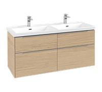 Villeroy & Boch Meuble sous-lavabo Subway 3.0 C56800VJ 127,2×56,6×47,8 cm, 4 tiroirs, chêne nordique