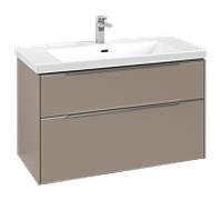 Villeroy & Boch Subway 3.0 armoire sous lavabo, éclairage LED, 2 tiroirs, 973x576x478mm, C570L0VM