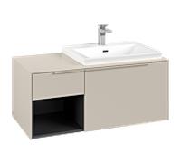 Villeroy & Boch Armoire sous lavabo Subway 3.0 C57102VN — 2 tiroirs, lavabo à droite, Gris Cachemire