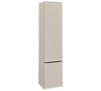 Villeroy & Boch Subway 3.0 Armoires hautes, 2 portes, charnières à droite, 400x1710x362mm, C58701VN, Couleur: Façade/carcasse : Gris Cachemire, poignée : Noir Volcan