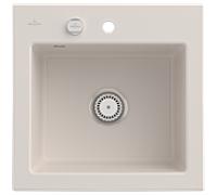 Villeroy und Boch Subway 50 S évier encastrable 331502KR avec garniture de vidage , commande excentrique, 525 x 510 mm, crema CeramicPlus