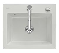 Villeroy und Boch Subway 60 S évier encastrable 330902SM avec garniture de vidage , commande excentrique, 600 x 510 mm, vapeur CeramicPlus