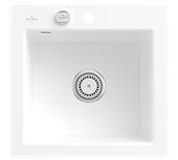 Villeroy & Boch V&B Évier encastré Subway 50 S Flat avec garniture vidage, excentrique, blanc pierre Quantité:1