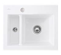 Villeroy & Boch V&B Évier encastré Subway 60 XM Flat avec garniture vidage, excentrique, blanc pierre Quantité:1