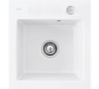 Villeroy und Boch Subway évier à chasse d'eau 67812FRW avec garniture de vidage et actionnement excentrique, Stone White