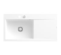Villeroy und Boch Subway Évier à encastrer Style 60 336202RW vasque à gauche, garniture de vidange avec commande excentrique, 1000 x 510 mm, Stone White