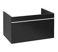 Villeroy und Boch Venticello A93402PD 75,3 x 42 x 50,2 cm, poignée blanche, Black Matt Lacquer