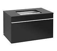 Villeroy und Boch Venticello A94502PD 75,7 x 43,6 x 50,2 cm, poignée blanche, Black Matt Lacquer