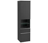 Villeroy und Boch Venticello match2 A95211PD 40,4 x 154,6 x 37,2 cm, droite, poignée chromée, Black Matt Lacquer