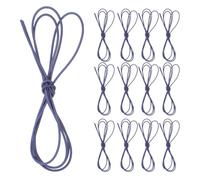 VILLFUL 15 Pièces Cordon Élastique pour Carnet de Voyage, Sangle de Fermeture du Journal, Nylon, Bleu, Extensible, 1,5mm, 1 Mètre, pour Étude et Camping, Enseignants et Étudiants