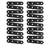 VILLFUL 20 Pièces Équerre Acier Inoxydable Noir Renforcée Angle Plat Épais pour Fixation Robuste de Meubles Armoires et Tables Support et Résistant Corrosion