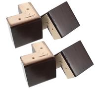 VILLFUL 4 Pièces Pied de Canapé en Bois Massif Marron, Support Stable Structure en Queue d'aronde, Style Scandinave Naturel, Dimensions 9,5x9,5x9,5 Cm pour Lit ou Banc