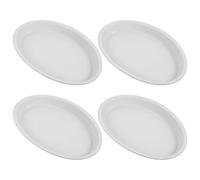 VILLFUL 4pièces Soucoupes Ovales Robustes Plastique PP pour Pots de Fleurs Récipients Eau Pratiques et Décoratifs Lot pour Plantes Intérieur et Extérieur Plateau Antidébordement Moderne