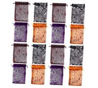 VILLFUL 50pièces Sachets Tulle Halloween Pour Bonbons Et Collations Pochettes Décoratives Filet Avec Motifs Thématiques Mélange De Couleurs