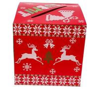 VILLFUL Boîte De Loto Et Urne à Dons Pour Noël Fonction Double Pour Vote Et Tombola Design Festif Pour Fêtes Capacité Spacieuse Boîte Pratique Carton Légère