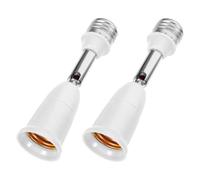 VILLFUL Douille rallonge E27 rotative 360 degrés en ABS, lot de 2, adaptée pour ampoules LED, usage en bureau et commerce