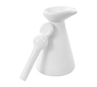 VILLFUL Flacon Céramique 70 Ml pour Huiles Essentielles, Pot de Rangement Étanche Blanc Brillant, Mini Récipient Cosmétique pour Spa et Aromathérapie, Flacon Vintage Compte-gouttes