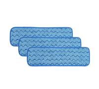 VILLFUL Lot de 3 Serpillières Microfibre Réutilisables Bleu pour Balai à Franges Design Adhésif Sécurisé, Nettoyage Humide et Sec à Domicile