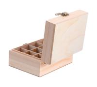 VILLFUL Organisateur Robuste pour Flacons D'Aromathérapie 12 Compartiments en Bois Léger Grand Volume Adapté Voyage Et Affichage 5.71X4.53X3.15In