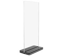 VILLFUL Présentoir Acrylique Double Face 10x20 Cm Noir Coulissant Porte-affiche Transparent Support Papier Bureau Restaurant Affichage Professionnel