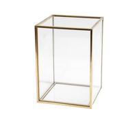 VILLFUL Seau à Pinceaux Cosmétiques Transparent Doré Porte-Outils de Maquillage Compact Récipient de Rangement pour Pinceaux et Accessoires pour Maquillage et Organisation de Bureau