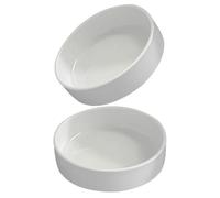 VILLFUL Soucoupe en Céramique Blanche Ronde pour Intérieur et Extérieur Lot de 2pcs, Plateau de Pot de Fleurs Pratique Prévient Écoulement d'eau et Saleté pour Pot de Fleurs et Bonsaï