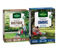 Vilmorin 4460415 Gazon Rustique, Vert, 3 kg & 4466514 Gazon Ombre, Vert, 1 kg