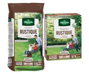 Vilmorin 4460416 Gazon Rustique, Vert, 5 kg & 4460415 Gazon Rustique, Vert, 3 kg