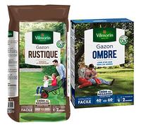 Vilmorin 4460416 Gazon Rustique, Vert, 5 kg & 4466514 Gazon Ombre, Vert, 1 kg