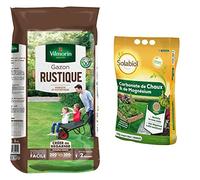 Vilmorin 4460416 Gazon Rustique, Vert, 5 kg & SOLABIOL SOCHAUX10 Carbonate De Chaux Et De Magnésium 10kg, Efficace