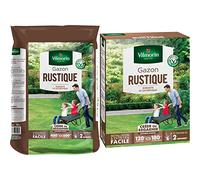 Vilmorin 4460417 Gazon Rustique, Vert, 10 kg & 4460415 Gazon Rustique, Vert, 3 kg
