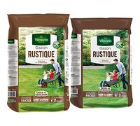 Vilmorin 4460418 Gazon Rustique, Vert, 15 kg & 4460417 Gazon Rustique, Vert, 10 kg