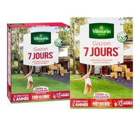 Vilmorin 4460715 Gazon 7 Jours, Vert, 3 kg & 4460714 Gazon 7 Jours, Vert, 1 kg