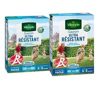 Vilmorin 4462415 Gazon Ultra Résistant, Vert, 3 kg & 4462414 Gazon Ultra Résistant, Vert, 1 kg