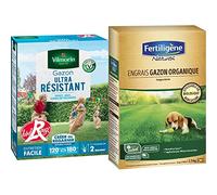 Vilmorin 4462415 Gazon Ultra Résistant, Vert, 3 kg & NATUREN Engrais Gazon Organique 100m² 2,5kg