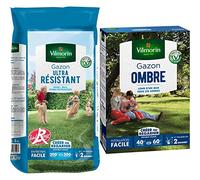 Vilmorin 4462416 Gazon Ultra Résistant, Vert, 5 kg & 4466514 Gazon Ombre, Vert, 1 kg