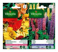 Vilmorin 5192442 Pack de Graines Capucine Diamant Variée Double Naine & 5345741 Lupin de Russel varie, Multicolore, 90 x 2 x 160 cm