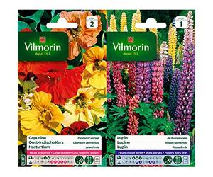 Vilmorin 5192442 Pack de Graines Capucine Diamant Variée Double Naine & 5345741 Lupin de Russel varie, Multicolore, 90 x 2 x 160 cm