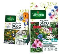 Vilmorin 5867307 Pack de Graines Mélange de Fleurs Coin de Rocaille 7 m² & 5862942 Fleur parfumée, Multicolore, 90 x 2 x 160 cm