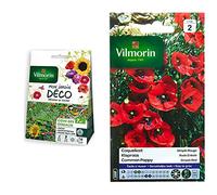 Vilmorin 5867507 Pack de Graines Mélange de Fleurs Coin des Oiseaux 7 m² & 5241442 Coquelicot Simple, Rouge, 90 x 2 x 160 cm