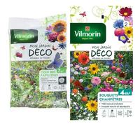 Vilmorin 5867607 Pack de Graines Mélange de Fleurs Coin des Papillons 7 m² & 5859542 Pack de Graines Fleur pour Bouquets Champêtres
