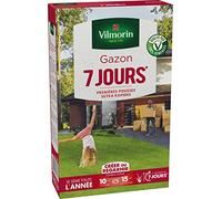 Vilmorin Gazon 7 Jours 250 g | Pousse rapide 7 jours, double usage création et regarnissage, efficace, résistant, facile à semer