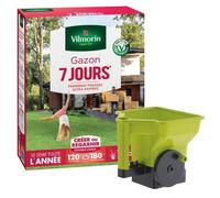 Vilmorin Gazon 7 jours - 3 kg + Semoir à main Gazon/Engrais