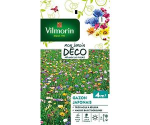 Vilmorin Gazon Japonais Fleur Multicolore 4 m² | Facile à réussir, utilisation massifs bas, bordures
