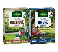 VILMORIN - Gazon Rustique - Robuste et esthétique, 1kg & 4466514 Gazon Ombre, Vert, 1 kg