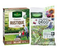 VILMORIN - Gazon Rustique - Robuste et esthétique, 1kg & 5867607 Pack de Graines Mélange de Fleurs Coin des Papillons 7 m²