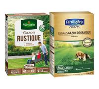 VILMORIN - Gazon Rustique - Robuste et esthétique, 1kg & NATUREN Engrais Gazon Organique 100m² 2,5kg