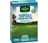 VILMORIN Les Tropicales : Cynodon dactylon, mélange de graines pour gazon, 500 g, idéal pour les régions côtières chaudes – graminée verte, couverture dense, facile d'entretien