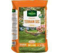 Vilmorin, mélange de graines de gazon pour sols secs "Terrain sec", 10 kg – idéal pour les nouvelles plantations et les semis ultérieurs, résistant à la sécheresse, nécessitant un entretien minimal