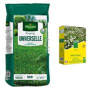 VILMORIN - Prairie Universelle - Pour pâtures et grands espaces - 5 Kg = 500 m² de Prairie & BHS TRE500 | 500g | 500 m² | Trefle Blanc | Favorise la biodiversité | S’adapte à tous types de sols